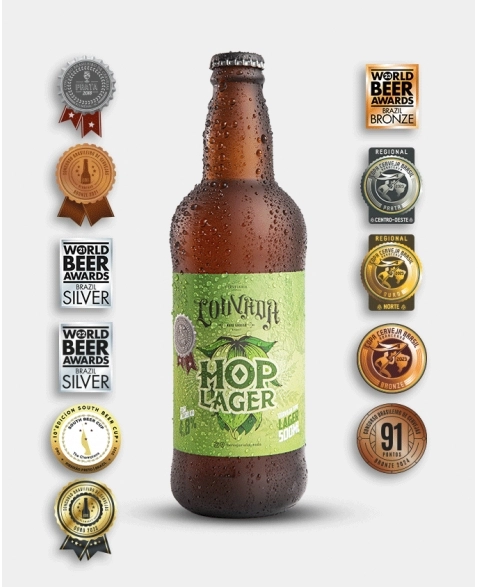 CERVEJA PREMIUM HOPLAGER 500 ML CX12UN